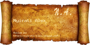 Nyirati Alex névjegykártya